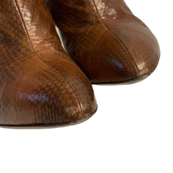 Sergio Rossi Snake Print Stiletto Boots Size 8.5 - Picture 6 of 12